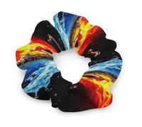 Coleteros de moda en espiral para trenzas de mujer, cintas ajustables para coleta con diseño de saxofón de agua y fuego, accesorios para rastas