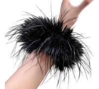 Coleteros de plumas naturales suaves para el cuero cabelludo, accesorios suaves para el cabello, puños con plumas de fácil mantenimiento para un uso cómodo, coleteros de plumas grandes