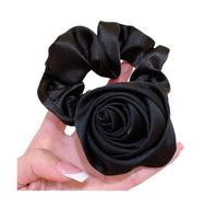 Coleteros De Tela 2 unidades de cintas elásticas for el pelo con flores rosas for mujer, coleteros(Black)