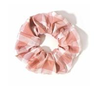 Coleteros De Tela 3 coleteros grandes con estampado de cuadros for niña, poliéster, elásticos, for el pelo(Light Pink)