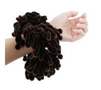 Coleteros de terciopelo Scrunchies para mujer, 2 unidades de gomas elásticas de tela para el pelo para cola de caballo, juego de gomas gruesas para el cabello para mujeres y niñas, (café)