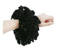 Coleteros de terciopelo Scrunchies para mujer, 3 unidades de gomas elásticas de tela para el pelo para cola de caballo, juego de gomas gruesas para el cabello para mujeres y niñas, (negro)