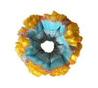 Coleteros elásticos de encaje para el pelo, diseño único plisado, tela suave y lavable, tamaño de 15 cm, coleteros de tela de primera calidad con múltiples capas