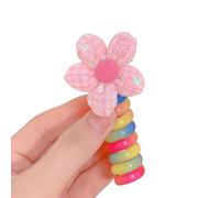 Coleteros elásticos para el pelo de color caramelo para niños y niñas, con cable de teléfono