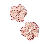 Coleteros elásticos para el pelo de color rojo, para moño o moño para el pelo, accesorios para mujeres