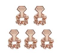 Coleteros elásticos para el pelo de dama de honor, de satén, para despedida de soltera, boda, coletero para mujer, 5 unidades