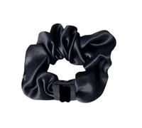 Coleteros grandes de seda morera pura, bandas elásticas for el pelo, gomas for, coleteros color liso for mujeres y niñas(Black)