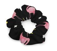 Coleteros informales elásticos para el cabello para mujeres y jóvenes, con diseño de flamencos rosas exóticos, sin alambre metálico, ideales para rastas.