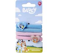 Coleteros para el cabello Bluey 4 piezas para niñas | Ligas infantiles elásticas con corazones decorativos y colores pastel