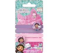 Coleteros para el cabello Gabby’s Dollhouse 4 piezas para niñas | Ligas elásticas decoradas con personajes de la serie de Netflix