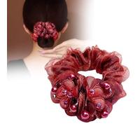 Coleteros para el pelo con diseño de flores para mujer, bandas elásticas para el pelo con diamantes de imitación, grandes lazos elásticos para el cabello, coletas de cristal brillante, para fiestas,