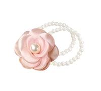 Coleteros para el pelo con diseño de flores para mujer, con forma de flor, para coleta de caballo, con perlas, banda elástica para el pelo, banda elástica para el pelo