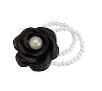 Coleteros para el pelo con diseño de flores para mujer, con forma de flor, para coleta de caballo, con perlas, banda elástica para el pelo, banda elástica para el pelo