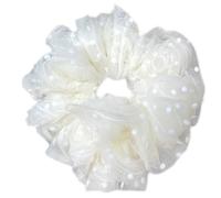 Coleteros para el pelo con diseño de rosas grandes y elásticos franceses, accesorios para el cabello para varios peinados