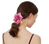 Coleteros para el pelo con diseño de rosas para mujer, coleta de caballo, con flores, banda elástica