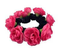 Coleteros para el pelo con flores artificiales, grandes, elásticos franceses, coleteros para varios peinados