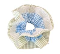 Coleteros para el pelo de flores de encaje francés, de gran tamaño, banda elástica para el pelo, diadema a juego