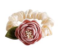 Coleteros para el pelo de flores vintage, gruesos, de gran tamaño, elegante, con forma de dona, coletero para mujer