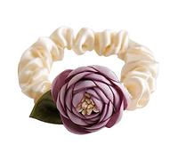 Coleteros para el pelo de flores vintage, gruesos, de gran tamaño, elegante, con forma de dona, coletero para mujer