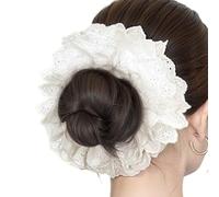 Coleteros para moño de pelo para mujer, con encaje para mujer, con soporte elástico para cola de caballo, pelucas para fiestas, citas, banquetes, bodas, eventos casuales al aire libre