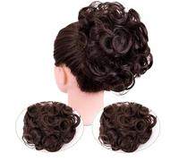 Coleteros para moño para mujer, pelo sintético desordenado, moño, moño, postizo, updo, rizado, extensión de moño, peines, clip en moño desordenado, pieza de pelo para mujer (color: 4#)