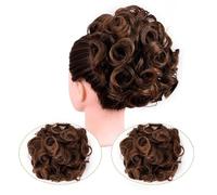 Coleteros para moño para mujer, pelo sintético desordenado, moño, moño, postizo, updo, rizado, extensión de moño, peines, clip en moño desordenado, pieza de pelo para mujer (color: 4AT30#)