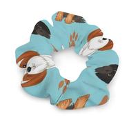 Coleteros para mujer, color chocolate, con diseño de Yorkshire Terrier, Maltés y Biewer Terrier. Gomas elásticas para el cabello para hombres, mujeres y niños. Sujetadores de coleta elásticos que no d