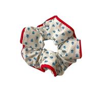 Coleteros pelo mujer 2pc Small Fresh Floral Hair Scrunchies Women Printing Elastic Large Intestine Fabric Headwear Simple Accessories(WHITE)