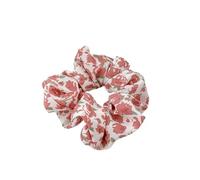 Coleteros Pelo Mujer 2pc Woman Small Fresh Fabric Flower Printing Elastics Hair Band Sweet Scrunchies Tie Ponytail Hold Accessories para Accesorios(Rose Red)