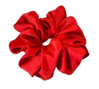 Coleteros Pelo Mujer 2pc Women Red Scrunchies Satin Elastic Hair Bands Ponytail Holders Tie Solid Color Rope Scrunchy Rubber Band Rings para Accesorios(15cm)
