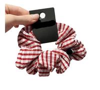 Coleteros Pelo Mujer Coleteros de satén de seda for el pelo con estampado romántico a cuadros, gomas elásticas for el pelo(Red)