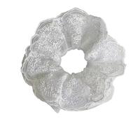 Coleteros Pelo Mujer De Tela 2pc Embroidered Lace Solid Color Large Intestine Scrunchie Simple And Gentle Women's Versatile Ball Hair Accessories(WHITE)