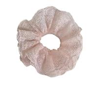Coleteros Pelo Mujer De Tela 2pc Embroidered Lace Solid Color Large Intestine Scrunchie Simple And Gentle Women's Versatile Ball Hair Accessories(Pink)