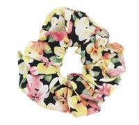Coleteros Pelo Mujer De Tela 2PC Hair Scrunchies Cherry Blossom Elastic Floral Ponytail Holder For Women Accessories(Black)