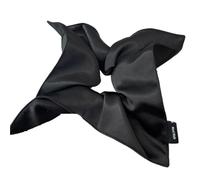 Coleteros Pelo Mujer De Tela 2pc Large Square Scrunchies Satin Silk Elastic Hair Bands Women Solid Ponytail Holder Ties Accessories(Black)