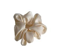 Coleteros Pelo Mujer De Tela 2pc Large Square Scrunchies Satin Silk Elastic Hair Bands Women Solid Ponytail Holder Ties Accessories(White)