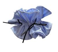 Coleteros Pelo Mujer De Tela 2pc Light Blue Striped Bow Ribbon Large Intestine Scrunchie Salt Fresh All Seasons Versatile Women's Hair Accessories(Blue3)