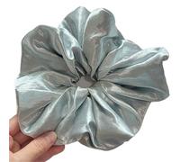 Coleteros Pelo Mujer De Tela 2PC Pearlescent White Large Satin Scrunchie - Stylish, Minimalist Ponytail Hair Tie(Blue)