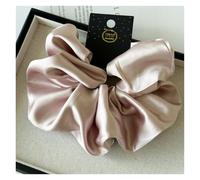 Coleteros Pelo Mujer De Tela 2pc Satin Silk Like Hair Scrunchies Black Big Ties Scrunchie Solid Color Accessories Scrunch Headbands For Women(Light pink)