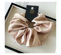 Coleteros Pelo Mujer De Tela 2pc Satin Silk Like Hair Scrunchies Black Big Ties Scrunchie Solid Color Accessories Scrunch Headbands For Women(Champagne)