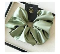 Coleteros Pelo Mujer De Tela 2pc Satin Silk Like Hair Scrunchies Black Big Ties Scrunchie Solid Color Accessories Scrunch Headbands For Women(Dark green)