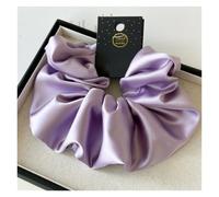 Coleteros Pelo Mujer De Tela 2pc Satin Silk Like Hair Scrunchies Black Big Ties Scrunchie Solid Color Accessories Scrunch Headbands For Women(Purple)