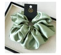 Coleteros Pelo Mujer De Tela 2pc Satin Silk Like Hair Scrunchies Black Big Ties Scrunchie Solid Color Accessories Scrunch Headbands For Women(Green)