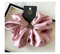 Coleteros Pelo Mujer De Tela 2pc Satin Silk Like Hair Scrunchies Black Big Ties Scrunchie Solid Color Accessories Scrunch Headbands For Women(Pink)