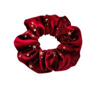 Coleteros Pelo Mujer De Tela 2pc Velvet Star Scrunchies Elastic Hair Bands Women Headbands Ponytail Holder Ties Winter Accessories(Red)