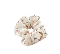 Coleteros Pelo Mujer De Tela 2pc Woman Small Fresh Fabric Flower Printing Elastics Hair Band Sweet Scrunchies Tie Ponytail Hold Accessories(Tulips Pink)