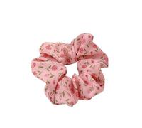 Coleteros Pelo Mujer De Tela 2pc Woman Small Fresh Fabric Flower Printing Elastics Hair Band Sweet Scrunchies Tie Ponytail Hold Accessories(Flower Pink)