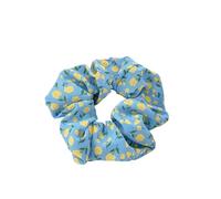 Coleteros Pelo Mujer De Tela 2pc Woman Small Fresh Fabric Flower Printing Elastics Hair Band Sweet Scrunchies Tie Ponytail Hold Accessories(Flower Blue)