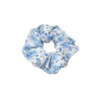 Coleteros Pelo Mujer De Tela 2pc Woman Small Fresh Fabric Flower Printing Elastics Hair Band Sweet Scrunchies Tie Ponytail Hold Accessories(Rose Blue)