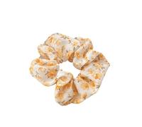 Coleteros Pelo Mujer De Tela 2pc Woman Small Fresh Fabric Flower Printing Elastics Hair Band Sweet Scrunchies Tie Ponytail Hold Accessories(Rose Yellow)